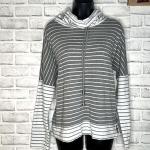 Cupio Striped Color block Long Sleeve Cowl neck Sweatshirt Size Large